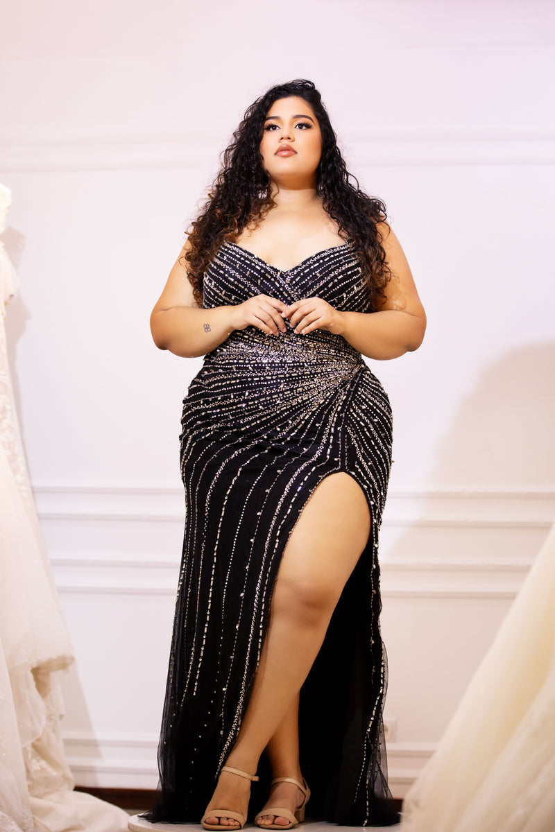 Plus Black Silver Maxi Gown (XXL) Plus Black Silver Maxi Gown (XXL)