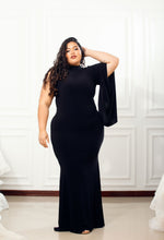 Black High Neck One Sleeve Plus Maxi (XL)