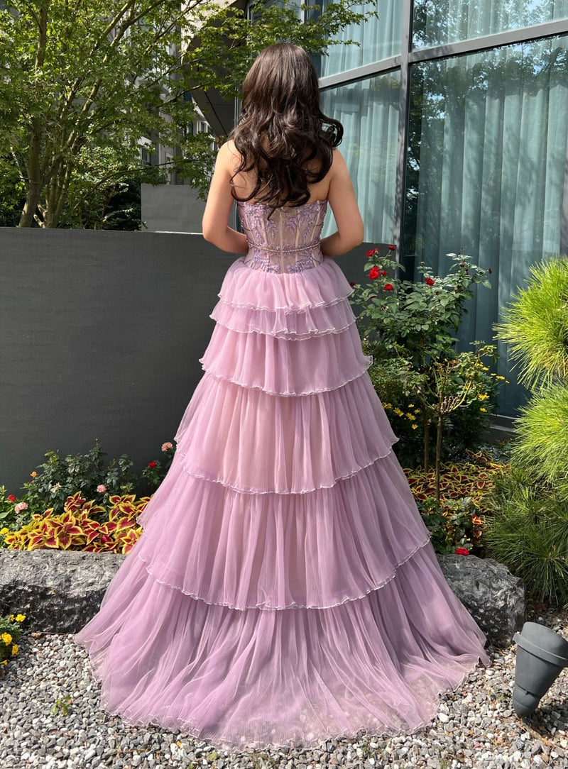 Pink Ruffle Lyla Gown (S)