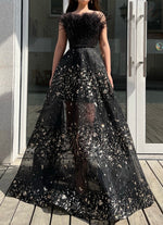 Plus Black Feather Lux Gown (XL)