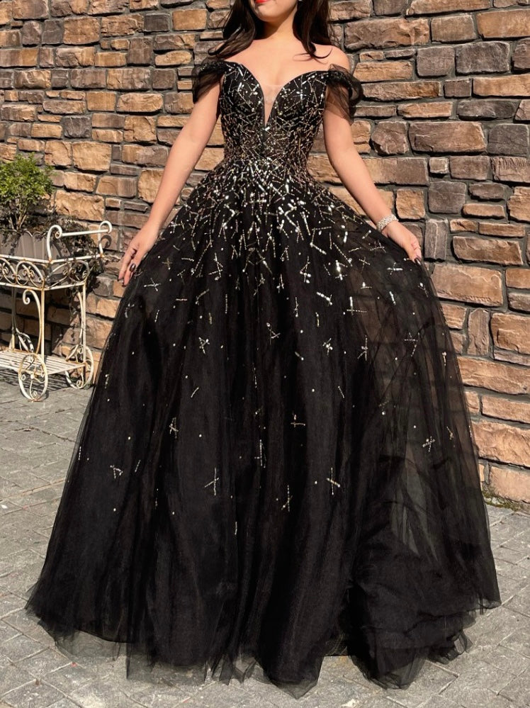 Black Off Shoulder Gown Plus (XXL)