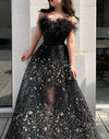 Plus Black Feather Lux Gown (XL)