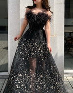 Plus Black Feather Lux Gown (XL)
