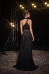Lux Black Embroidered Gown (M)