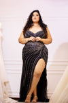 Plus Black Silver Maxi Gown (XXL)