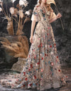 Floral Embroidery Maxi Dress (XL)