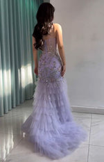 Lilac Tulle Embroidered Gown (S)