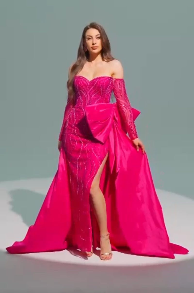 Lux Pink Statement Bow Gown (XS)