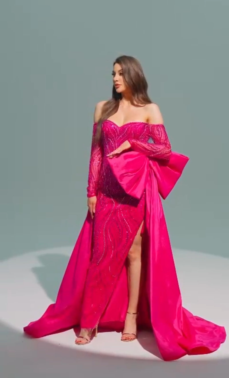 Lux Pink Statement Bow Gown (XS)