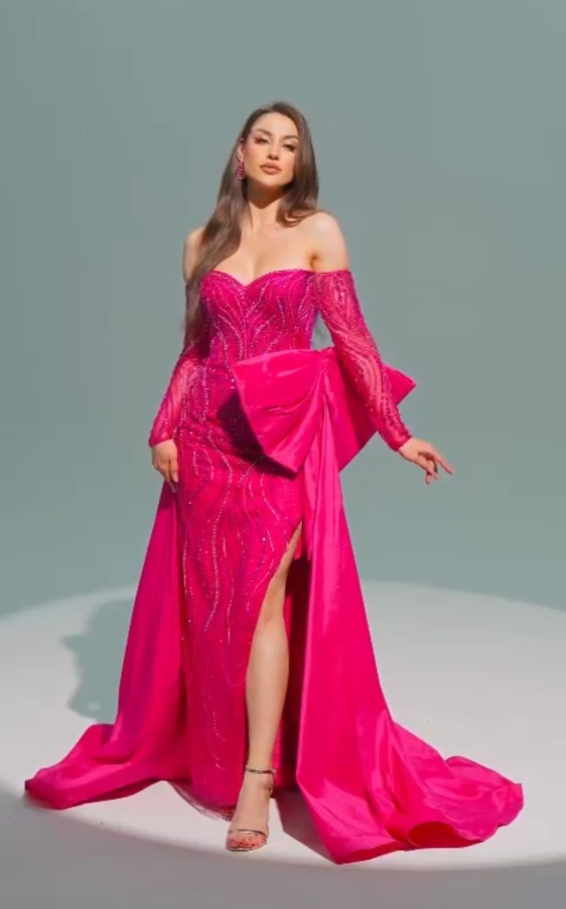 Lux Pink Statement Bow Gown (XS)