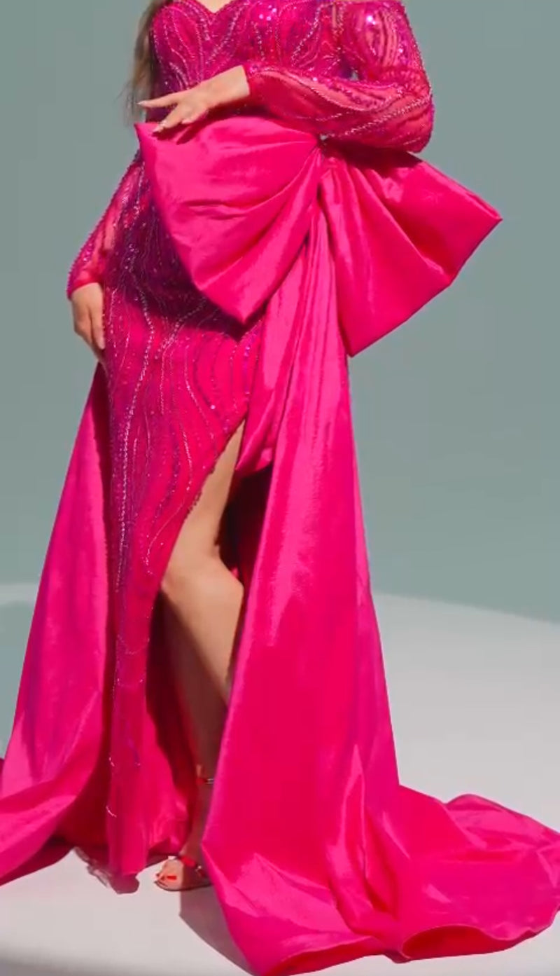Lux Pink Statement Bow Gown (XS)