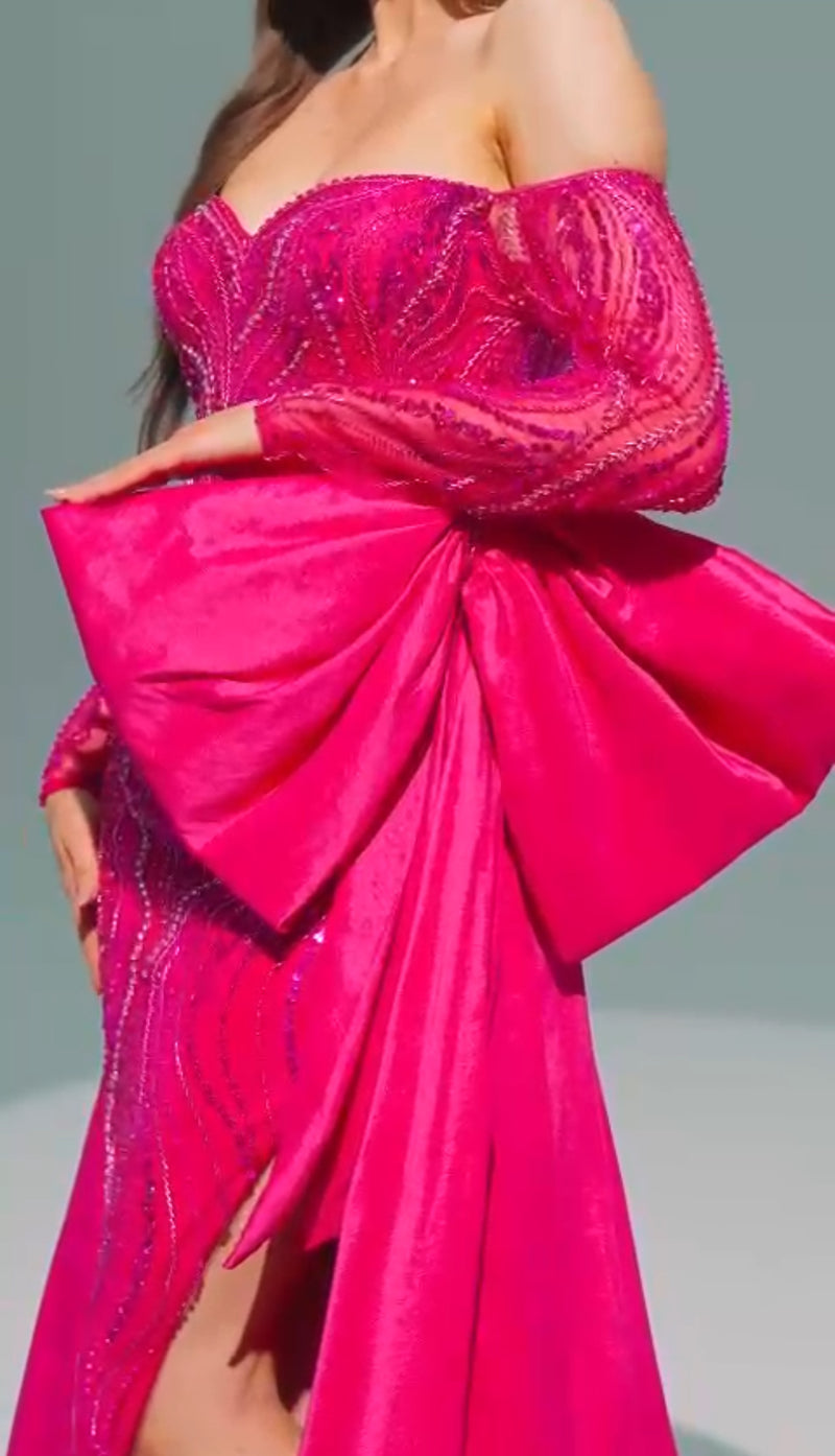Lux Pink Statement Bow Gown (XS)