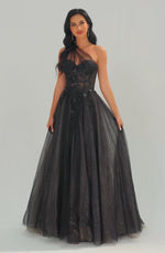 Lux Black One Shoulder Tulle Gown (XXL)