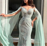 Marine Green Fairy Off Shoulder Maxi (L)