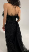 Black Chique Feather Maxi (S)