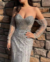 Silver Maxi Glitter Gown (XS)