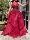 Red Layered Maxi Gown (XL)