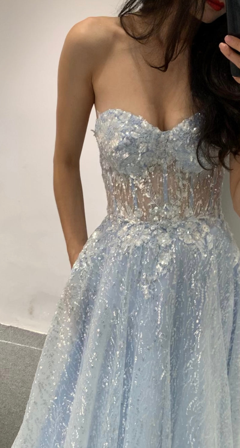 Blue Glitz Gown (S)
