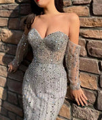 Silver Maxi Glitter Gown (XS)