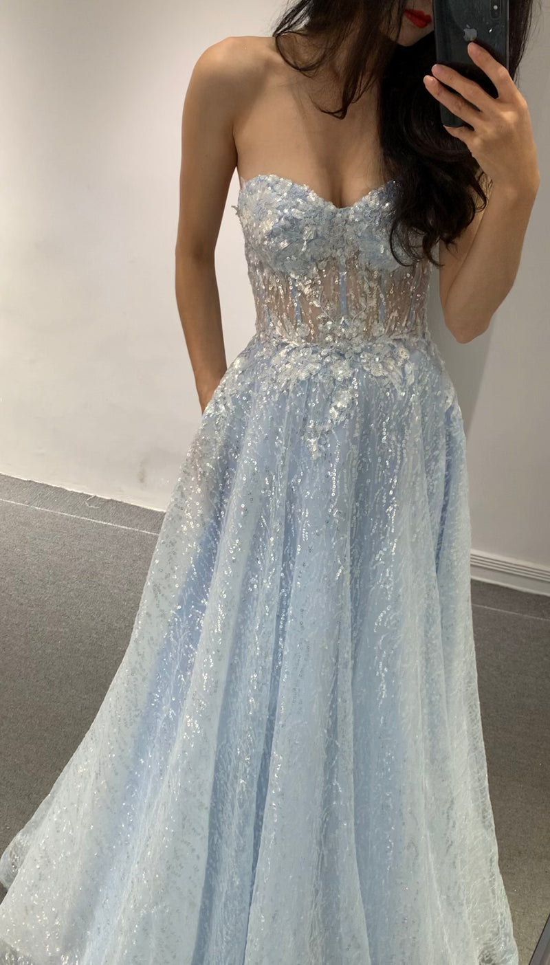 Blue Glitz Gown (S)
