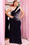 Plus Velvet Embroidered Gown (XL)