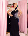 Plus Velvet Embroidered Gown (XL)