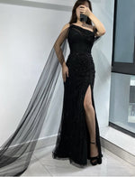 Fancy Embroidered Black Gown (XS)