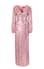 Vestido Glitter Pink Puff Sleeves (M)