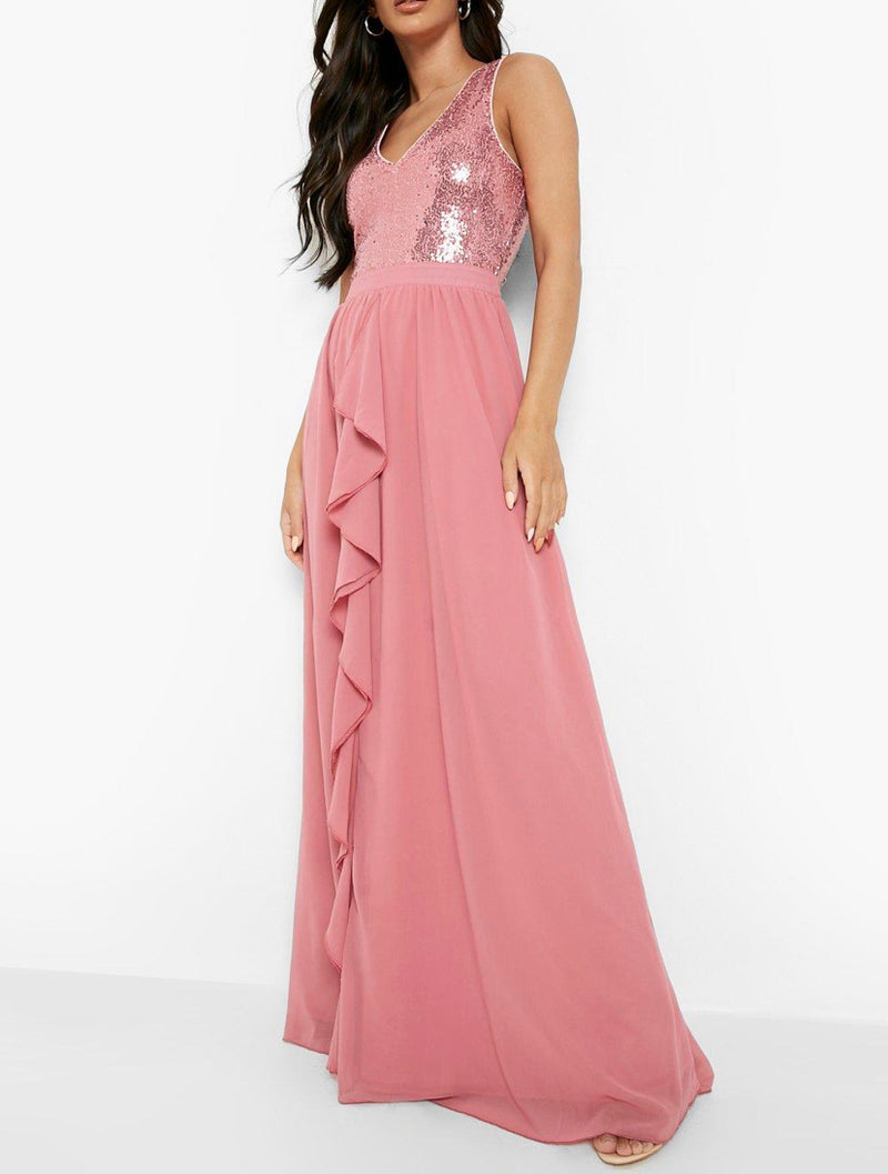 Vestido Sequin Bodice Pink (M)