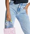 Multi Colour Chain Marble Pink Clutch
