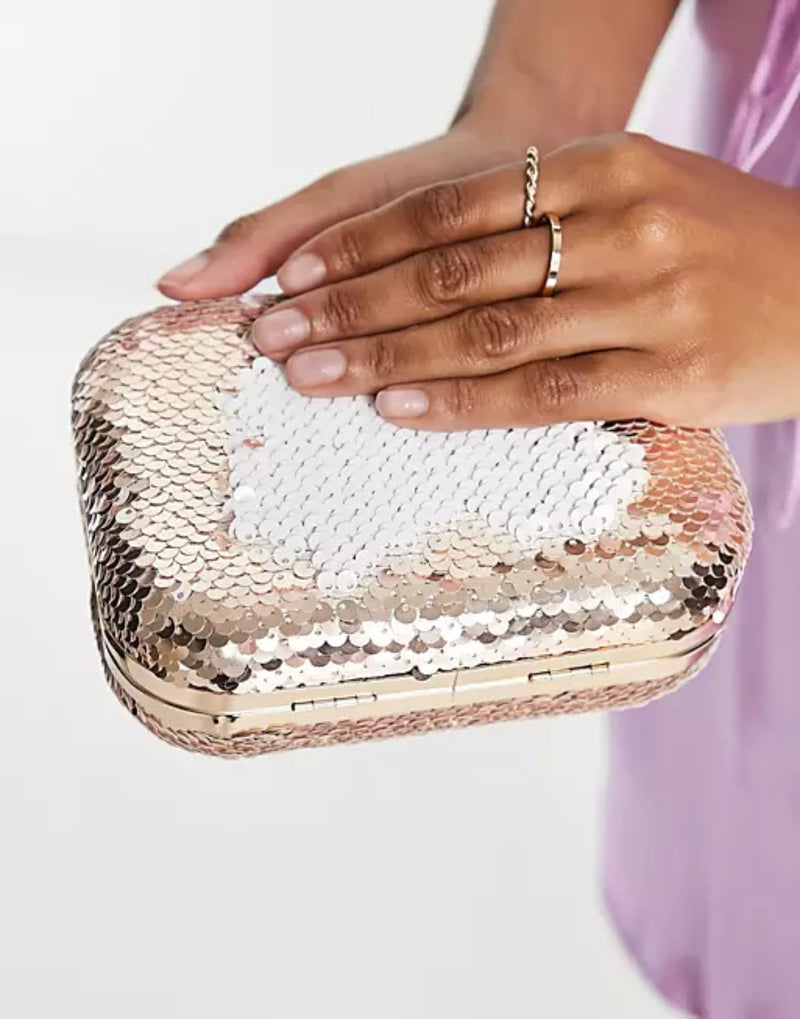 Bronze Sequin Clutch Bag
