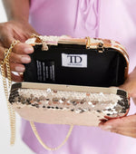 Bronze Sequin Clutch Bag