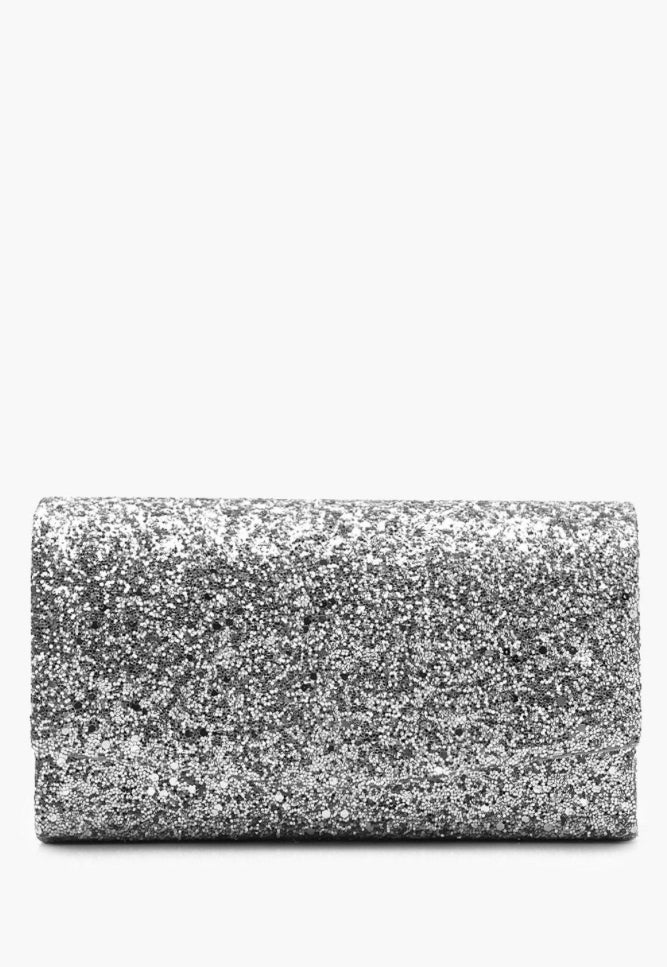 Glittery Silver Clutch
