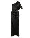Vestido One Shoulder Puff Sleeve Black (L)