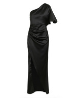 Vestido One Shoulder Puff Sleeve Black (L)