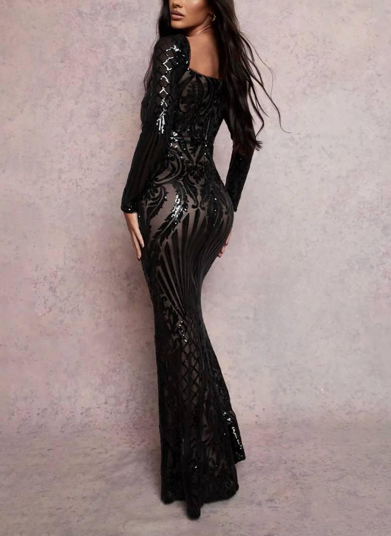 Sequin Mermaid Black Dress (S)