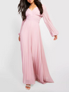 Vestido Rosa Claro Plissado (L)