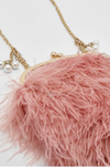 Pink Feather Clutch Bag