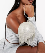 Silver Sphere Glitter Clutch