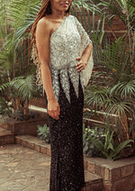 One Shoulder Sparkle Chique Maxi (S)