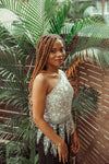 One Shoulder Sparkle Chique Maxi (S)