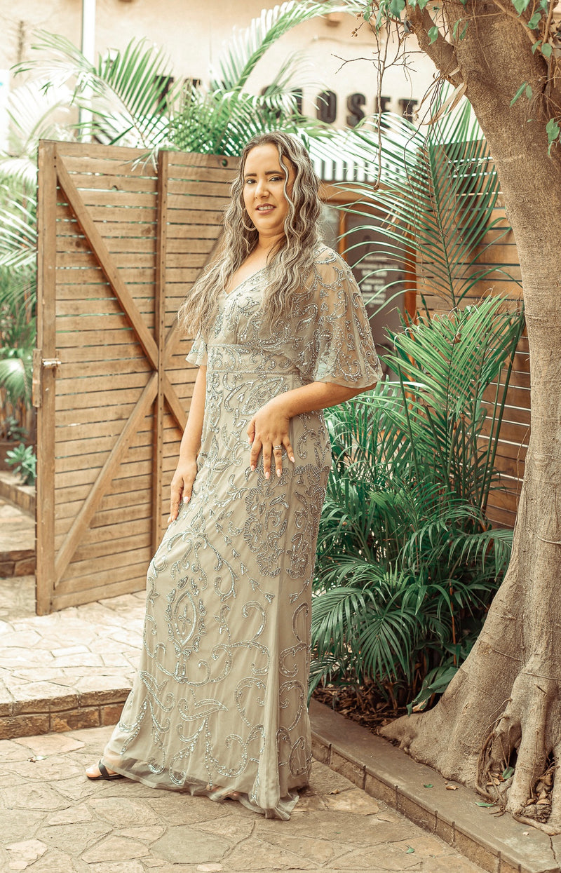 Chique Embroidery Grey Maxi (L)