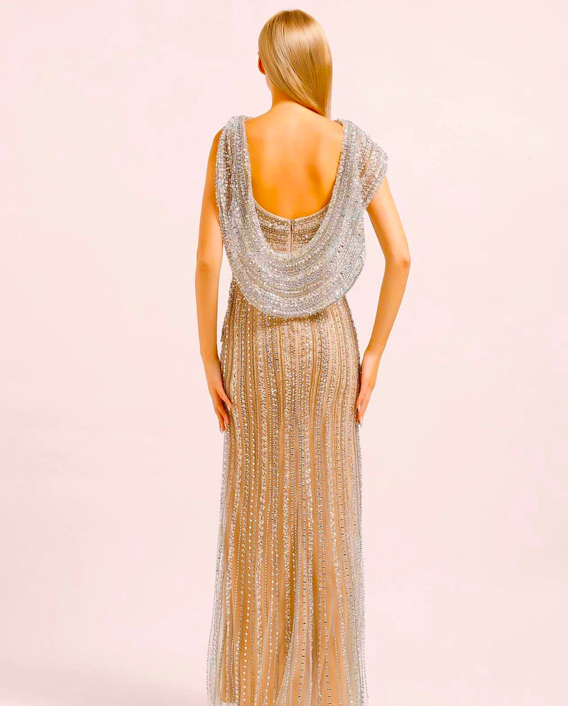 Sparkle Chique Maxi Gown in Gold (L)