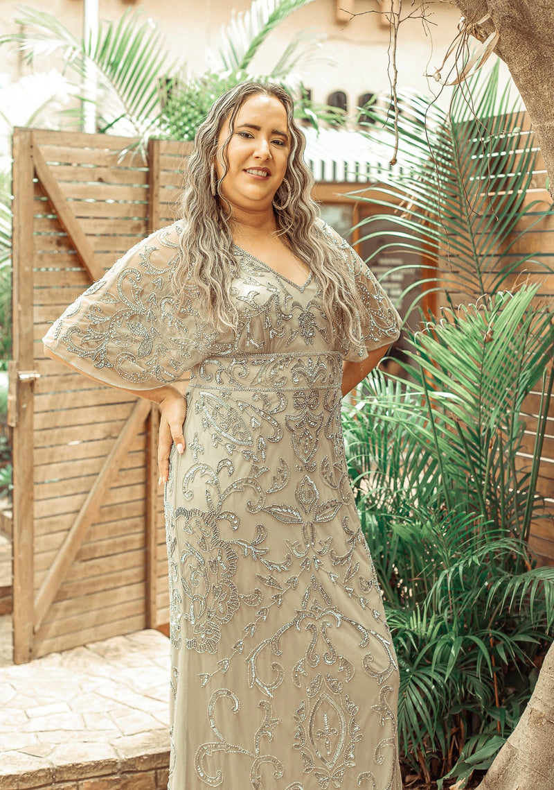 Chique Embroidery Grey Maxi (L)