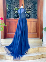 Dark Blue Beaded Gown (M)
