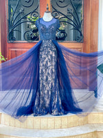 Dark Blue Beaded Gown (M)